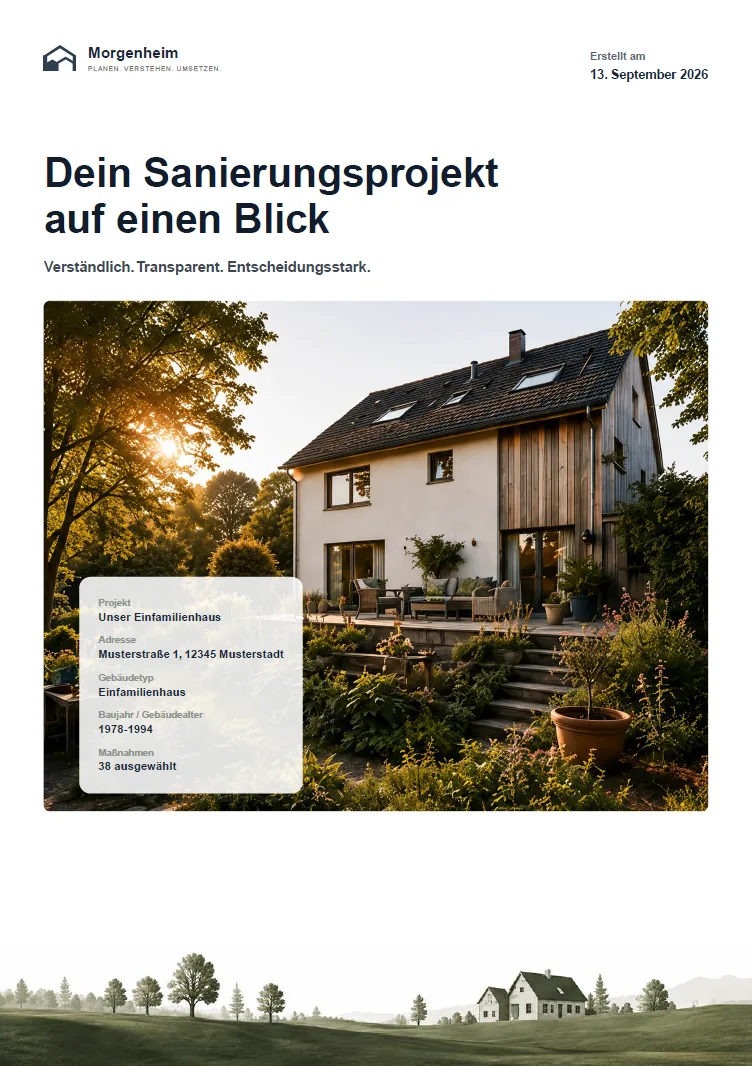 Titelseite einer Morgenheim Analyse fuer ein Sanierungsprojekt